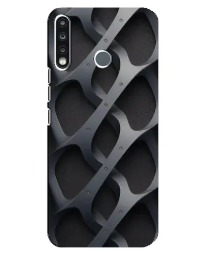 Чехол для TECNO Spark 4 с картинкой «Объемное серое плетение»