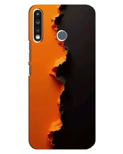 Чехол для TECNO Spark 4 с картинкой «Оранжевый разлом»