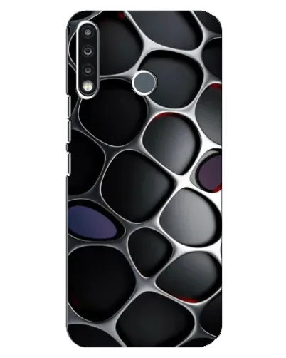 Чехол для TECNO Spark 4 с картинкой «Объемная темная решетка»