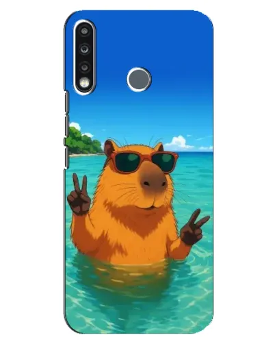 Чехол для TECNO Spark 4 с картинкой «Морская капибара»