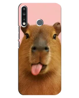 Чехол для TECNO Spark 4 с картинкой «Капибара с языком» Чехол для TECNO Spark 4 с картинкой «Капибара с языком»