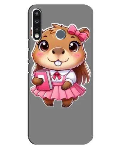 Чехол для TECNO Spark 4 с картинкой «Девочка капибара»