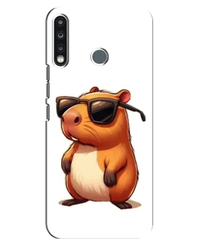 Чехол для TECNO Spark 4 с картинкой «Капибара в очках»