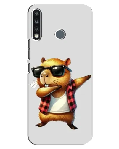 Чехол для TECNO Spark 4 с картинкой «Капибара рэпер даб»
