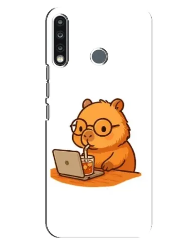 Чехол для TECNO Spark 4 с картинкой «Капибара с ноутбуком»