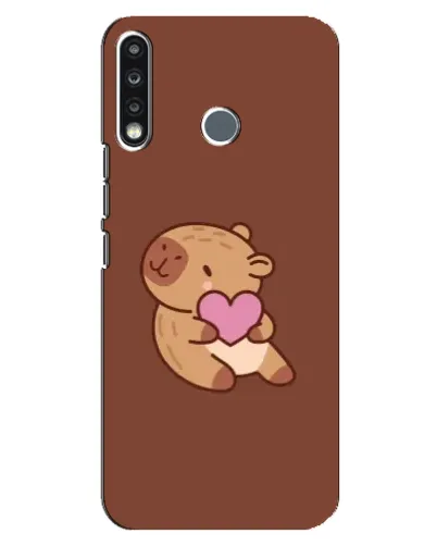 Чехол для TECNO Spark 4 с картинкой «Капибара с сердцем»