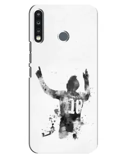 Чехол для TECNO Spark 4 с картинкой «Черно-белый силуэт Месси» Чехол для TECNO Spark 4 с картинкой «Черно-белый силуэт Месси»