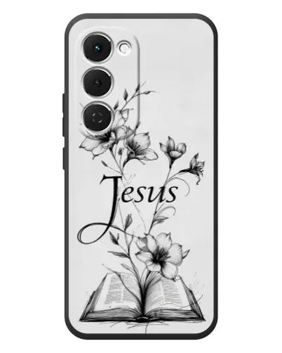 Чехол для TECNO Spark 40 Pro Plus с картинкой «Цветы и Библия»