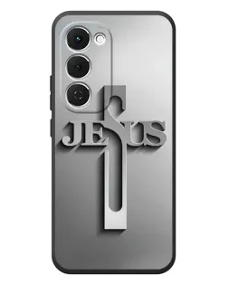 Чехол для TECNO Spark 40 Pro Plus с картинкой «Металлический крест Jesus»