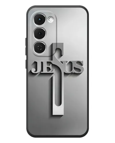 Чехол для TECNO Spark 40 Pro Plus с картинкой «Металлический крест Jesus» Чехол для TECNO Spark 40 Pro Plus с картинкой «Металлический крест Jesus»