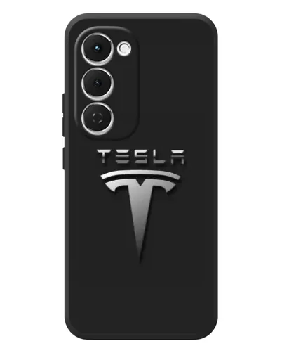 Чехол для TECNO Spark 40 Pro Plus с картинкой «Стальной логотип Tesla» Чехол для TECNO Spark 40 Pro Plus с картинкой «Стальной логотип Tesla»