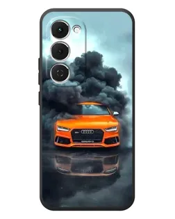 Чехол для TECNO Spark 40 Pro Plus с картинкой «Audi в облаках дыма»