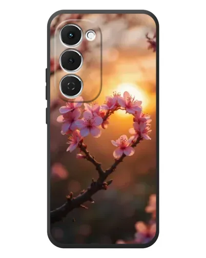 Чехол для TECNO Spark 40 Pro Plus с картинкой «Розовый цвет сердце на фоне заката» Чехол для TECNO Spark 40 Pro Plus с картинкой «Розовый цвет сердце на фоне заката»
