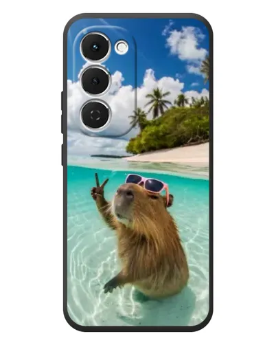 Чехол для TECNO Spark 40 Pro Plus с картинкой «Капибара на море»