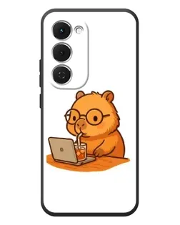Чехол для TECNO Spark 40 Pro Plus с картинкой «Капибара с ноутбуком»