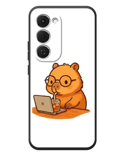 Чехол для TECNO Spark 40 Pro Plus с картинкой «Капибара с ноутбуком»