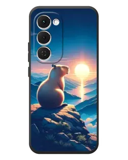 Чехол для TECNO Spark 40 Pro Plus с картинкой «Закат солнца с капибарой»