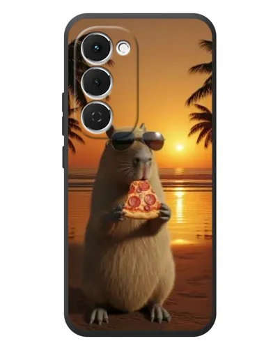 Чехол для TECNO Spark 40 Pro Plus с картинкой «Капибара с пиццей»