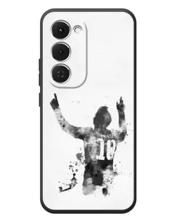 Чохол для TECNO Spark 40 Pro Plus з картинкою «Чорно-білий силует Мессі»