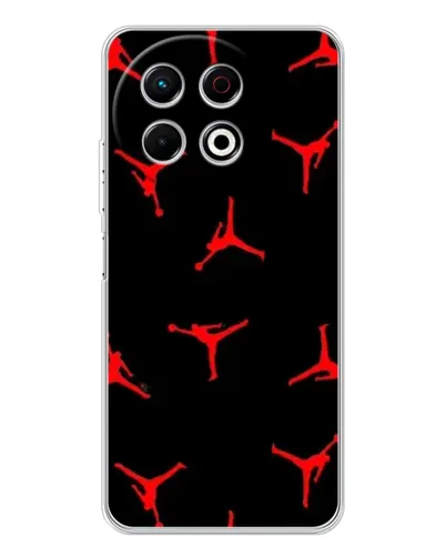 Чехол для TECNO Spark 40 Pro с картинкой «Jordan Red Pattern» Чехол для TECNO Spark 40 Pro с картинкой «Jordan Red Pattern»