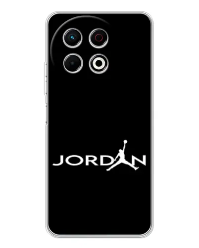 Чехол для TECNO Spark 40 Pro с картинкой «Jordan White Logo» Чехол для TECNO Spark 40 Pro с картинкой «Jordan White Logo»