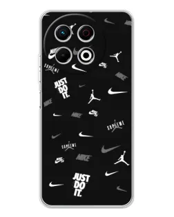 Чохол для TECNO Spark 40 Pro з картинкою «Nike Black Pattern» Чохол для TECNO Spark 40 Pro з картинкою «Nike Black Pattern»