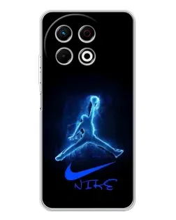 Чохол для TECNO Spark 40 Pro з картинкою «Jordan Neon Blue» Чохол для TECNO Spark 40 Pro з картинкою «Jordan Neon Blue»