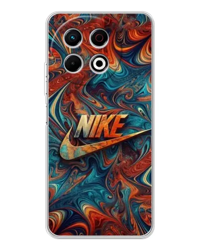 Чехол для TECNO Spark 40 Pro с картинкой «Nike в абстракции» Чехол для TECNO Spark 40 Pro с картинкой «Nike в абстракции»