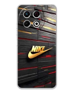 Чехол для TECNO Spark 40 Pro с картинкой «Золотой Nike на металле»