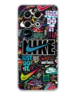Чехол для TECNO Spark 40 Pro с картинкой «Яркий коллаж Nike»