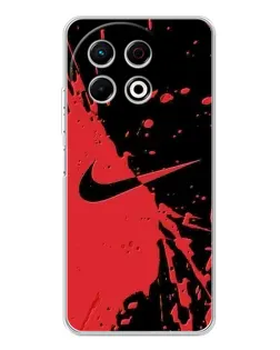 Чехол для TECNO Spark 40 Pro с картинкой «Красные брызги Nike»
