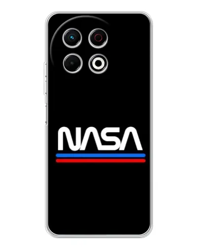 Чехол для TECNO Spark 40 Pro с картинкой «NASA — классика Red Blue» Чехол для TECNO Spark 40 Pro с картинкой «NASA — классика Red Blue»