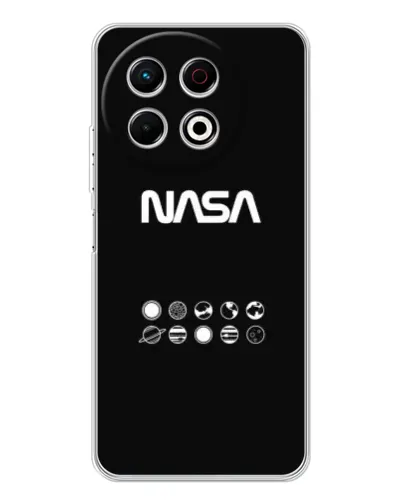 Чехол для TECNO Spark 40 Pro с картинкой «NASA — технический принт» Чехол для TECNO Spark 40 Pro с картинкой «NASA — технический принт»