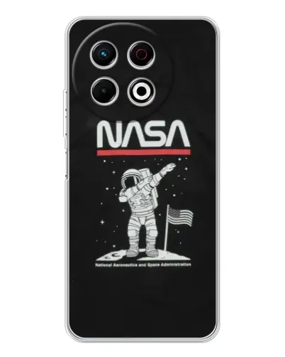 Чехол для TECNO Spark 40 Pro с картинкой «NASA — шагаем по Луне» Чехол для TECNO Spark 40 Pro с картинкой «NASA — шагаем по Луне»