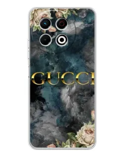 Чехол для TECNO Spark 40 Pro с картинкой «Абстрактные цветы Gucci» Чехол для TECNO Spark 40 Pro с картинкой «Абстрактные цветы Gucci»