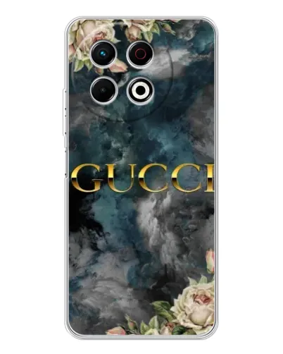 Чехол для TECNO Spark 40 Pro с картинкой «Абстрактные цветы Gucci» Чехол для TECNO Spark 40 Pro с картинкой «Абстрактные цветы Gucci»