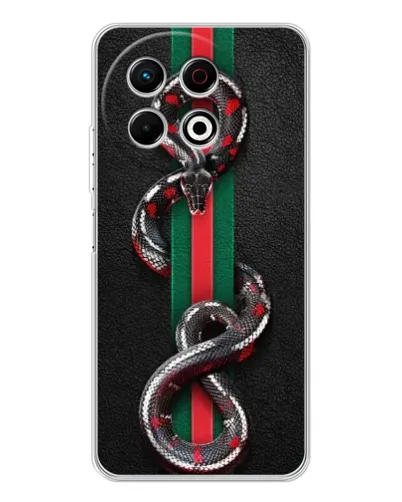 Чехол для TECNO Spark 40 Pro с картинкой «Gucci — змея на полосе» Чехол для TECNO Spark 40 Pro с картинкой «Gucci — змея на полосе»