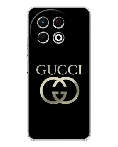Чехол для TECNO Spark 40 Pro с картинкой «Gucci — золото на черном» Чехол для TECNO Spark 40 Pro с картинкой «Gucci — золото на черном»