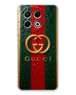 Чехол для TECNO Spark 40 Pro с картинкой «Gucci — фирменная полоса и золото» Чехол для TECNO Spark 40 Pro с картинкой «Gucci — фирменная полоса и золото»