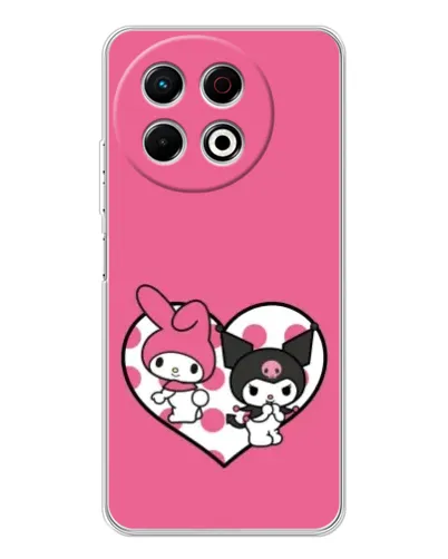 Чехол для TECNO Spark 40 Pro с картинкой «Kuromi и My Melody» Чехол для TECNO Spark 40 Pro с картинкой «Kuromi и My Melody»