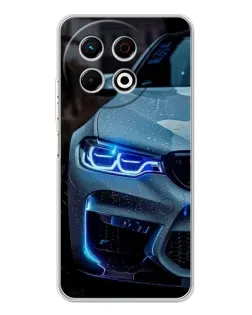 Чохол для TECNO Spark 40 Pro з картинкою «Погляд BMW з синіми фарами»