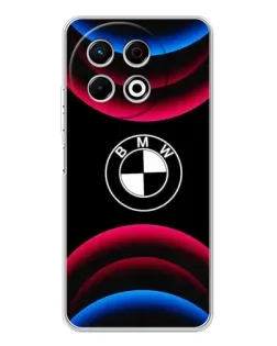 Чохол для TECNO Spark 40 Pro з картинкою «Логотип BMW та неонові дуги»