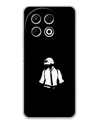 Чехол для TECNO Spark 40 Pro с картинкой «PUBG — белый шлем»