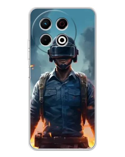 Чехол для TECNO Spark 40 Pro с картинкой «PUBG — реалистичный герой»