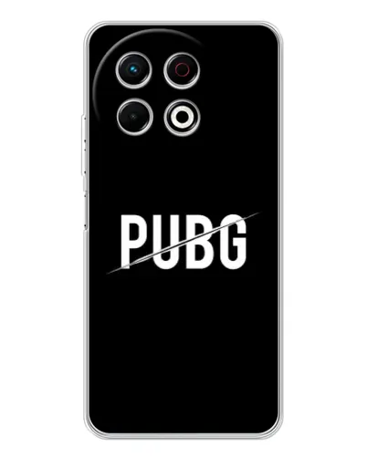 Чехол для TECNO Spark 40 Pro с картинкой «PUBG — белый логотип»