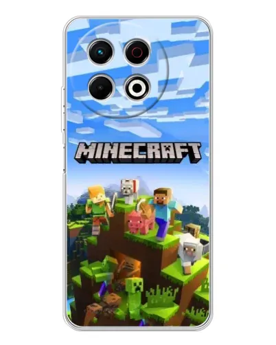 Чехол для TECNO Spark 40 Pro с картинкой «Minecraft классический мир»