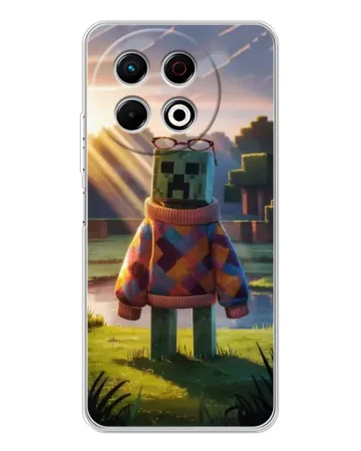 Чехол для TECNO Spark 40 Pro с картинкой «Крипер в свитере»