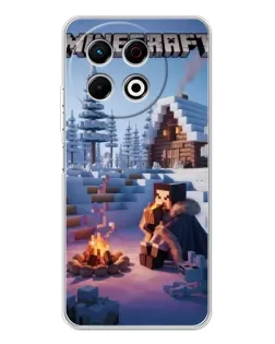 Чохол для TECNO Spark 40 Pro з картинкою «Зимовий Minecraft»