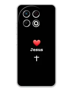 Чехол для TECNO Spark 40 Pro с картинкой «Сердце - Jesus»
