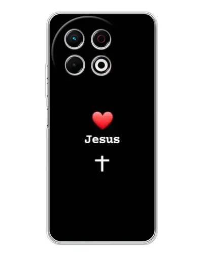 Чехол для TECNO Spark 40 Pro с картинкой «Сердце - Jesus»